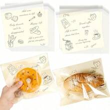 100Pcs Best Choice For Storing Baked Goods! Special Packaging Bag For Sealing And Preservation, European Style Design Suitable For Baking Shops And Household Kitchens, Clean And Non Stick Without Residue, Ensuring Both Preservation And Storage - Clear - 查看 3