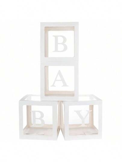 Boxes With Letters For Clear Decorations Block Boxes,Transparent Balloon Box Backdrop For Wedding & Birthday Party