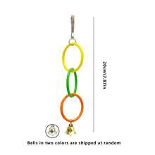 1 pieza Juguete de loro Anillo colgante colorido, para masticar, jugar, aliviar el aburrimiento, escalar - Multicolor - Ver 6