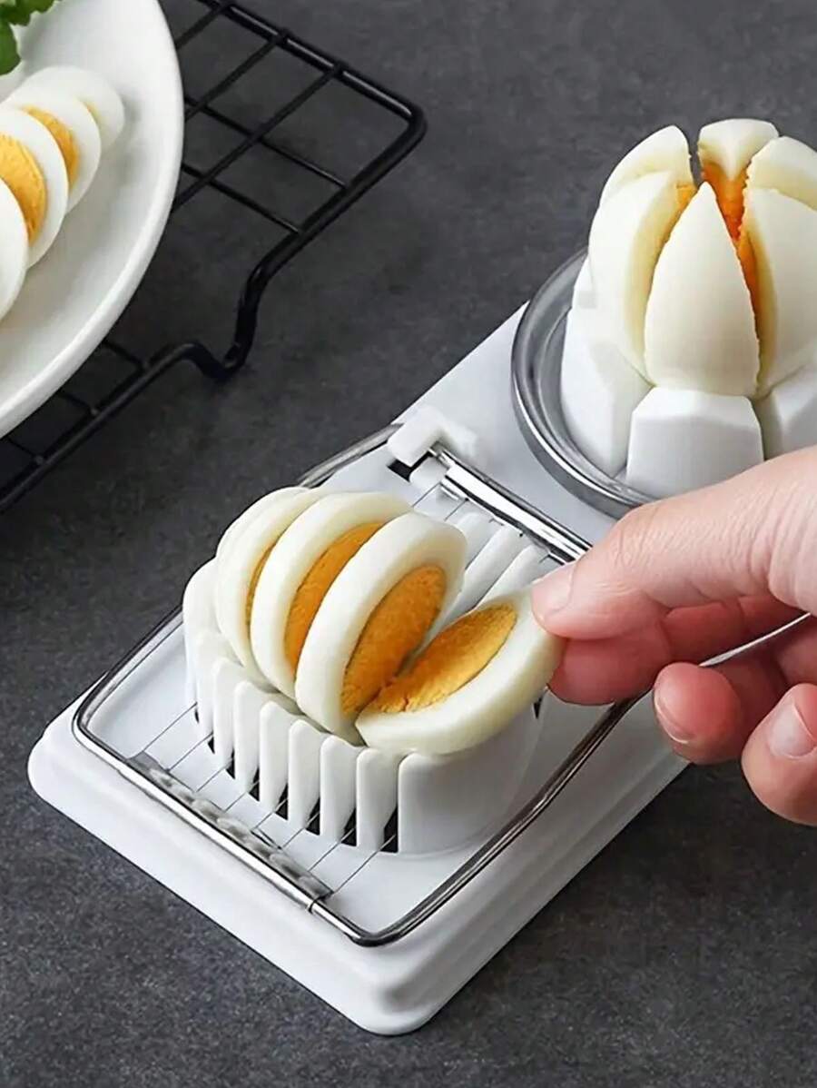 1 件装多用途切蛋器、二合一切片机、切蛋器、切丁器、切蛋器用于切鸡蛋、水果、蔬菜，适用于厨房工具、户外、派对用品、返校。