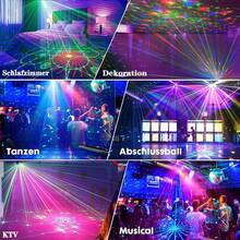 Đèn tiệc DJ Đèn bóng Disco với cáp USB 9,8ft và kích hoạt âm thanh chiếu hoa văn, đèn sân khấu nhấp nháy màu RGB, thân máy bằng nhựa ABS tất cả trong một thích hợp cho tiệc khiêu vũ trong nhà sinh nhật lễ hội quán bar karaoke giáng sinh đám cưới câu lạc bộ biểu diễn - màu đen - Xem 9