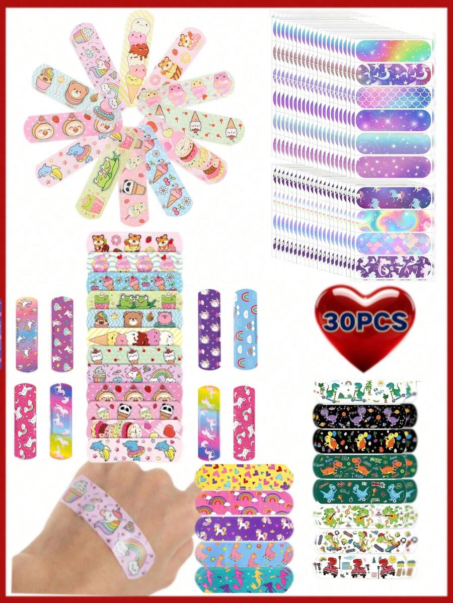 30片色彩缤纷的创可贴，搭配各种趣味图案，绝对是万圣节必备单品。多种选择和惊喜等你来发现，包括派对、家庭急救包、伤口护理贴、霸气恐龙、可爱独角兽、迷人美人鱼、冰淇淋蛋糕等独特图案。 - 彩色 - 查看 1