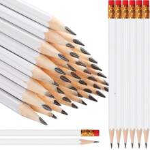 120 Pcs #2 HB Pencils With Eraser No 2 Unsharpened Wooden Hexagonal Pencils For Adults Gifts For School Exam Art Learning Office Sketching (Black) - 白色 - 查看 3