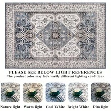 9x12 Area Rugs Living Room - Large Boho Stain-Resistant Rugs With Non-Slip Backing, Vintage Design Bedroom, Beige/Brown, Home Decor Floor - Navy - View 8