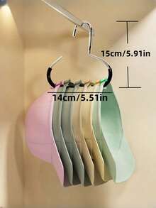 1pc Plastic Baseball Cap Organizer, Wall Strong Adhesive Hat Rack, Multi-Layer Hat Storage Display Rack, Wall Mounted Hat Hook, Can Accommodate Up To 18 Hats, Suitable For Closet Doors And Bedrooms. Small Iron Hat Storage Hook, Simple, Beautiful, Suitable For Closet Doors And Bedrooms - Multicolor - View 10