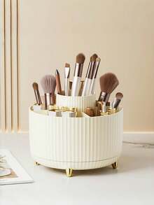 360 Degree Rotating Makeup Organizer Box, Large Capacity Desktop Skincare Products Storage Rack For Home, Kitchen, Bathroom, Vanity, Divided Compartments For Pencils, Eyeshadow, Lipsticks, Pens, Office Supplies, Back To School, Dorm