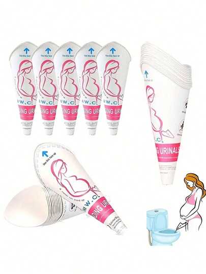 12 piezas de embudos urinarios desechables femeninos, a prueba de fugas, plegables, portátiles de papel, embudo urinario femenino vertical