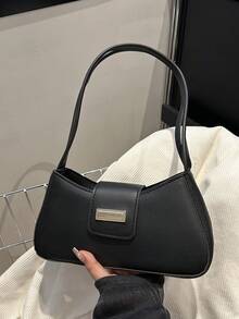 Premium Felt Armpit Bag Minimalist Design Crossbody Bag For Commuter, Versatile Shoulder Bag - Black - View 3