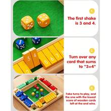 Wooden Shut The Box Game (2-4 Players) - Large 4 Sided Board,8 Dice,Rules - Amusing Addition Game For All Ages,Games,Board Games,Board Game,Board Games,Games,Game - 彩色 - 查看 7