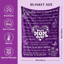 Irthday Gifts For Mom From Daughter Son - Christmas Lanket Gifts For Mom - Est Moms Ever Present - Mothers Day Valentines Day Presents For Mother - To My Mom's Lanket  Purple - 媽媽禮物藍色 - 查看 6