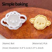 قطاعة بسكويت ميني ذات موضوع هالوين جميل، قوالب بسكويت للأطفال والوالدين، ديكورات حفلة العطلة، أختام بسكويت بنقوش اليقطين والتفاح والخفافيش، وقالب تشكيل البسكويت