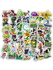 ملصقات أشكال كرتونية من لعبة نباتات ضد الزومبي، ملصقات لشخصيات البازوكا والشمسية، ملصقات DIY للألغاز والألعاب المصغرة، ملصقات مقاومة للماء كهدايا لأعياد الميلاد والمناسبات، ملصقات لتزيين الحقائب والأجهزة المحمولة والزجاجات - متعدد الألوان - مشاهدة 10