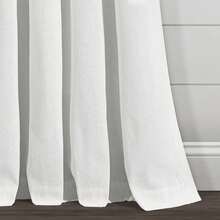 LUSH DECOR Boho Pom Pom Tassel Linen Window Curtain Panel Navy Single 52X84 Halloween-Fall Decor-Room Decor - Off White - 查看 5