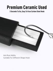 KINGDOM KINGDOM Teleskop Haken Schleifer Angelwerkzeug 23g 8,5cm tragbarer Keramik Angelhaken Schärfer Werkzeug Teleskop Angelausrüstung Schleifer Rostbeständig Teleskop Design kleines Volumen einfach zu transportieren