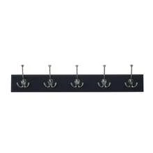 27 Inch Wall Mount Coat Rack With 5 Metal Hooks Stylish Storage Coats Keys Umbrellas Easy To Hang Versatile MDF Wood - 彩色 - 查看 3