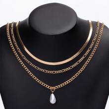 Gold Plated Pearl Necklace With Multiple Layers Of Personalized Snake Bone Collarbone Chain For Women