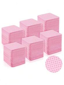 1000/400/200pcs Lint-Free Nail Cleaning Wipes, Nail Polish Remover Pads, Eyelash Extension Cleaning Wipes, Soft Non-Woven Acetone Remover Pads, For Nail Preparation And Gel Polish Removal - Pink - View 7