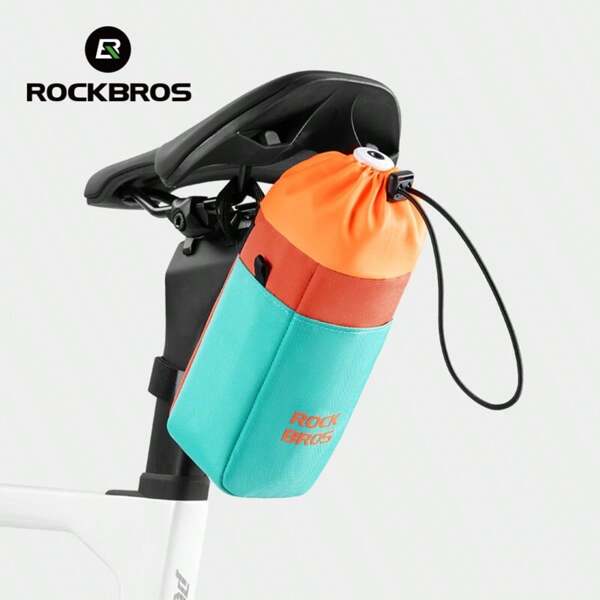 ROCKBROS حقيبة قارورة ماء للدراجة الأمامية من ROCKBROS، حقيبة كتف محمولة مع بطانة من الألومنيوم للعزل الحراري والحفاظ على البرودة
