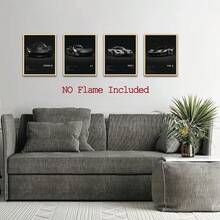 4 carteles de autos de carreras sin marco en blanco y negro - Arte de pared para decoración del hogar, con FXXK, P1, ZONDA R, ONE:1 y talla grande - Impresiones de cartulina de alta calidad para entusiastas de los autos, decoración de autos de carrera - Multicolor - Ver 5