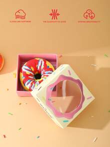 1 双高品质甜甜圈设计袜子，男女通用可爱舒适袜子，适合春夏秋冬，适用于圣诞节、万圣节、感恩节、教师节、狂欢节、斋月、独立日、返校、生日、派对等节日。个性化、色彩鲜艳、增强家庭氛围、时尚街头风格袜子