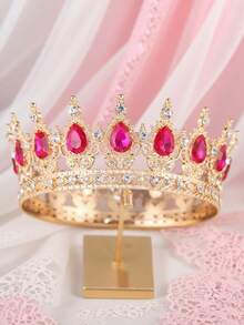 圆形闪亮皇冠新娘头饰 - 女士发饰，适合婚礼、新娘和伴娘礼物、生日节日必备配饰 - 彩色 - 查看 9