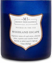 Vela en frasco Manly Indulgence Last Call de 16.5 oz - Aroma amaderado de vetiver, musgo de roble - Notas cítricas y especiadas - Eucalipto - Hasta 60 horas de combustión - Cera de mezcla de soja, vertida en EE. UU. - Escape del bosque - Ver 3