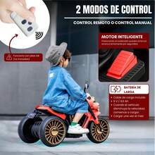 MAGIC SELECT Scooter Eléctrica para Niños de 1-3 Años con Mando de Control y Acelerador Manual, Música, Bluetooth y Luz, Batería Recargable y Cargador Incluido - Rojo - Ver 4