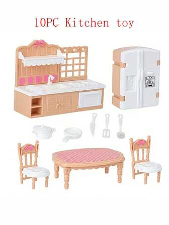 Nueva serie de muebles realistas para juego de roles de niños, conjunto de muebles realistas de interior para muñecas