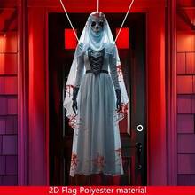 1 pezzo Decorazione di Ognissanti 2D di una sposa scheletro orrore, decorazione per atmosfera orrore di Ognissanti, adatta per porte e cortili, decorazione appesa di scheletri e fantasmi - Multicolore - Visualizzare 1