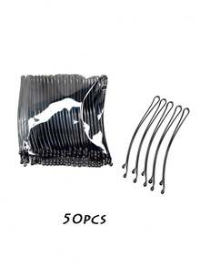 10PCS/20PCS/50PCS Women's Black Steel Clip Curved Hair Clip, Solid Color Straight Hair Clip With Cover For Daily Use, Girl's Broken Hair Clip With Top Clip Edge Clip, Used For Daily Life, Claw Clips, Hair Claws, Clips For Hair, Hair Slide, Hair Barrettes - Black - View 7