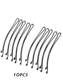 10PCS/20PCS/50PCS Women's Black Steel Clip Curved Hair Clip, Solid Color Straight Hair Clip With Cover For Daily Use, Girl's Broken Hair Clip With Top Clip Edge Clip, Used For Daily Life, Claw Clips, Hair Claws, Clips For Hair, Hair Slide, Hair Barrettes - Black - View 8