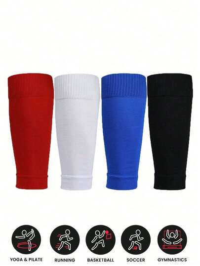 Unisex Sports Leg Compression Sleeves, Elastic Football Shin Guards, Suitable As A Valentine's Day Sports Gift
