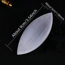 1 chiếc bát lăng trụ selenite trong mờ tự nhiên của Ma-rốc, bát selenite nhiều mặt lăng trụ, đồ trang trí đựng bát đựng vòng tay bằng đá thô, đồ trang trí nhà cửa, quà tặng ngày lễ - Selenit - Xem 2