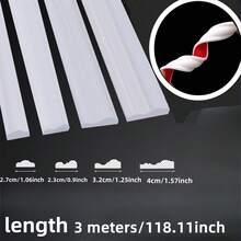 1 rotolo da 118,11 pollici di modanatura decorativa da parete in PVC flessibile, moderno elemento decorativo fai da te per un elegante soggiorno o sala da pranzo, perfetto per un moderno elemento decorativo fai da te | Carta da parati elegante | Carta da parati facile da installare, arredamento per la casa