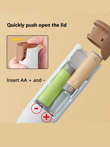 1pc Electric Milk Frother, Kitchen Drink Foamer Mixer, Cappuccino Milk Frother, Whisk, Battery Not Included - White - View 5