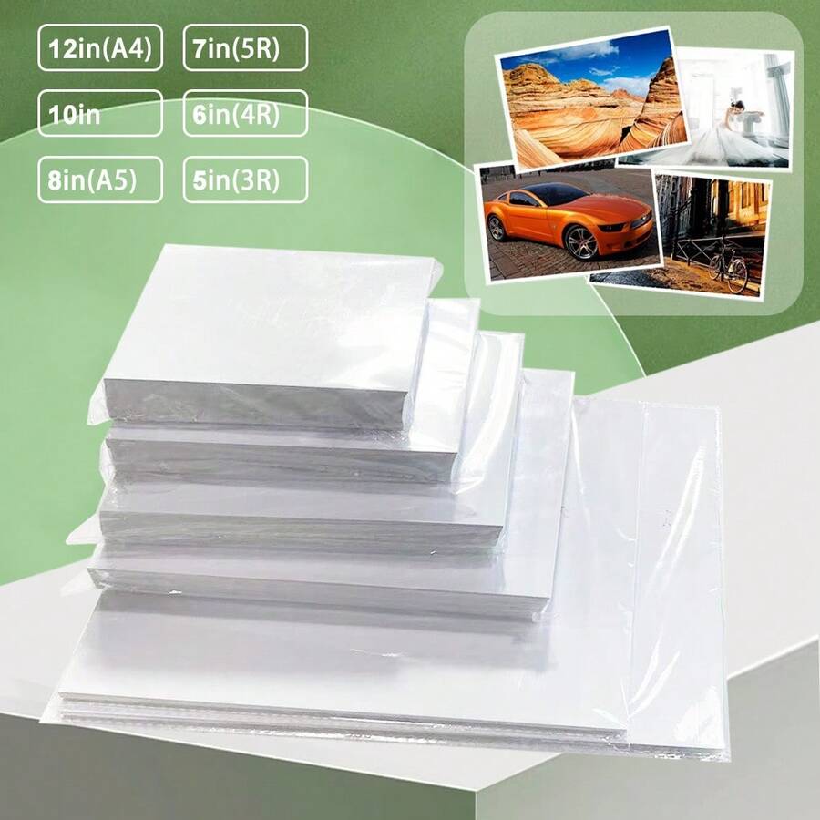 100pcs 5-Inch & 6-Inch Glossy Photo Paper, 20pcs 10-Inch Inkjet Printing Photo Paper, 6-Inch Photo Paper, Instant Film Photo Paper, A4 Inkjet Photo Paper, 5-Inch Glossy Photo Paper