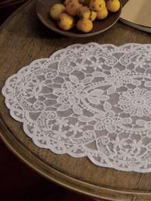 1/4/6 pièces Napperons en dentelle brodée française, style minimaliste vintage pour la cuisine, la table à manger, les tasses, les bols, les assiettes. Convient pour les mariages, les hôtels, les fêtes et les dîners à la maison - Multicolore - Voir 10