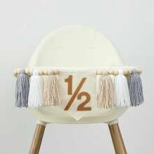 1 Peça Guirlanda de Borlas Florais Estilo Boêmio Feita à Mão, Adequada para Decoração de Festa de Aniversário de Bebê de 6 Meses, Decoração de Casa, Decoração de Cadeira Alta