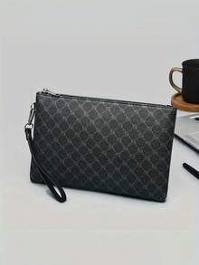 男士手提包，时尚信封包，男士手提包，男士手拿包，可容纳手机、平板电脑、车钥匙和其他杂物。内部设有银行卡和购物卡卡槽，简约时尚。 - 彩色 - 查看 5