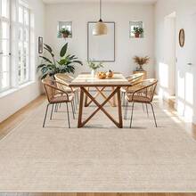 9x12 Area Rugs Living Room - Large Boho Stain-Resistant Rugs With Non-Slip Backing, Vintage Design Bedroom, Beige/Brown, Home Decor Floor - Beige Yellow - View 3
