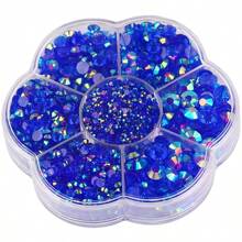 5000pcs/Box, 2mm 3mm 4mm 5mm 6mm, 5 Sizes, Silver Base Crystal Beads Stones,Flower Shape Box Packed, Round Flatback Rhinestones Multi Colors Crystal Gems Non HotFix DMC Jewelry Beads Glass Stones Diamond 3D Pattern Design Accessories Glitter Manicure Decal Decorations For Clothes,Bag,Shoes,Cups,Phone Covers,Handicrafts,Diy Trim.