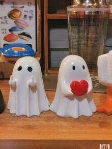 1pc Halloween Solid Ghost Figurine: Cute And Adorable Design, Variety Of Styles, Resin Desktop, Home Decor And Suitable As Photography Prop, Creative Gift For Halloween, Christmas