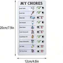 1pc Reusable Checklist Board - Replaceable Blank Paper For Home And Study Planning, Plastic Material, Task Management With Checkboxes, Task Organization | Checklist Board | Plastic Checklist Board, Checklist Organizer