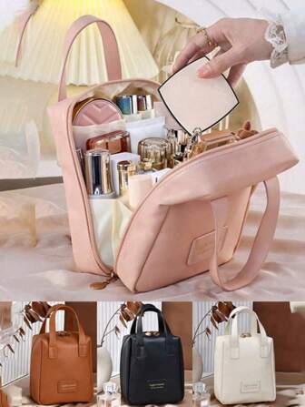 1 pieza Bolsa de maquillaje de gran capacidad, organizador de brochas de maquillaje, bolsa de cosméticos, bolsa de aseo, bolso de mano portátil para viajes, bolsa de almacenamiento, organizador de cuidado de la piel, bolsa de maquillaje, bolsa de almacenamiento para el baño, bolsa organizadora de maquillaje, adecuada para el baño, viajes, cuidado de la piel, maquillaje, lápiz de cejas, almacenamiento de maquillaje, lápiz labial, borla de polvo, paleta de sombras de ojos, brochas de maquillaje, esmalte de uñas, joyas y talla grande, bolsa de cosméticos multifuncional, regalos de Navidad, bolsa, viajes, regalos para mujeres, artículo esencial para viajes, bolsa, embrague / bolso de mano pequeño, organizador de maquillaje, organizar maquillaje, bolsa, soporte de brochas, mini bolsa, bolsa de gran capacidad, regalos para mujeres, regalos de Navidad, ideas de regalo para mujeres