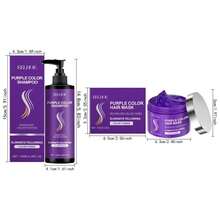 100ml Purple Shampoo And 100g Hair Mask Set For Blonde And Gray, Remove Yellow And Lock Color, Infused With Cocos Nucifera Oil, Repairs, Hydrates,Yellowing Cleansing Nourishing Shampoo - Purple - View 7