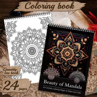 Mandala Coloring Book For Adults - 24 Pages Of Amazing Asymmetrical Patterns With Spiral Binding - Exquisite Designs For Stress Relief And Creativity