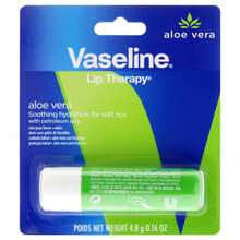 Lip Therapy Petroleum Jelly - Aloe Vera By Vaseline For Women - 0.16 Oz Lip Balm - Pack Of 8