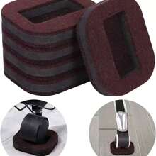 4 件优质毛毡家具杯垫 - 防滑脚轮杯，适用于床和椅子，保护硬木地板免受刮擦，办公椅，轮子止动器，垫子 - 棕色 - 查看 1