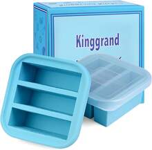 1/2-Cup Silicone Freezer Tray With Lid 2 Pack Soup Freezer Molds Food Freezing Container Make 6 Perfect Soups, Broths, Stews, Sauces, Curries,9831734