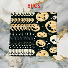 2/4 Pcs Set, Dish Towels, Pumpkin Face Print Microfiber Modern Absorbent Cloth, Halloween, Cooking And Baking Tea Towels, Printed Dish Cloths, Cleaning Towels, Hand Towels, Super Soft And Highly Absorbent, Gift For Neighbors, Moms, Friends, Birthday, Halloween, Housewarming, Kitchen Decor, Household Essentials